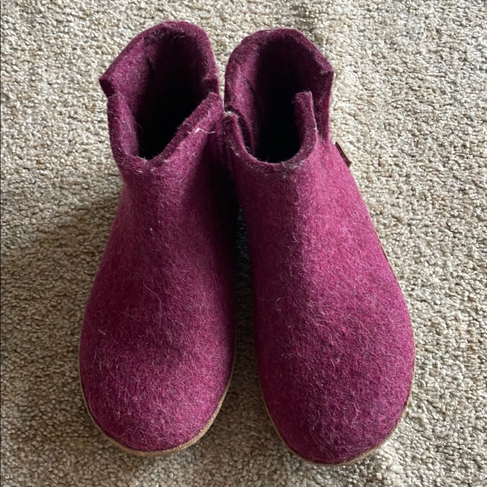 Cozy Purple Wool Slippers
